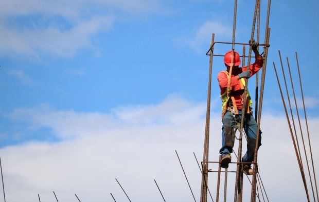 A man working outside